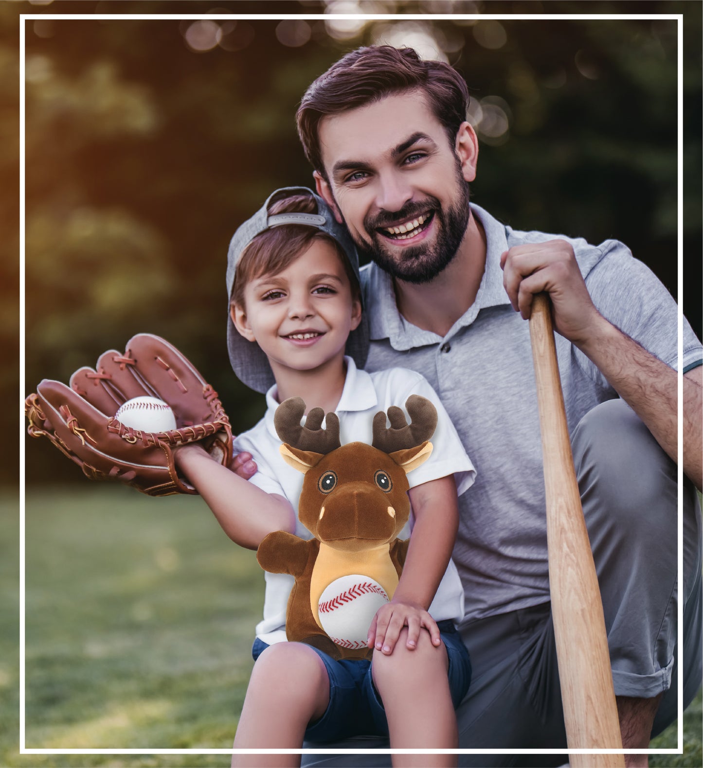 SNUG-MOOSHIES PLUSH - STANDING MOOSE with Baseball Plush
