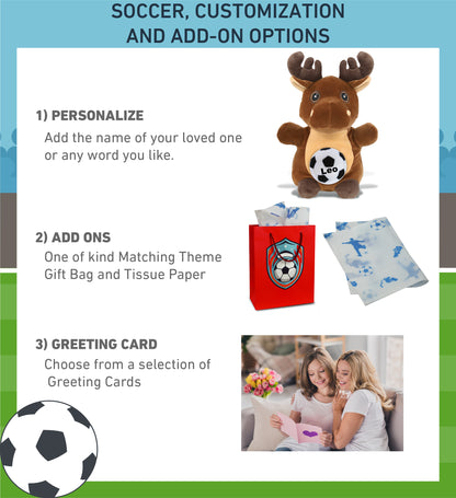 SNUG-MOOSHIES PLUSH - STANDING MOOSE with Soccer Plush