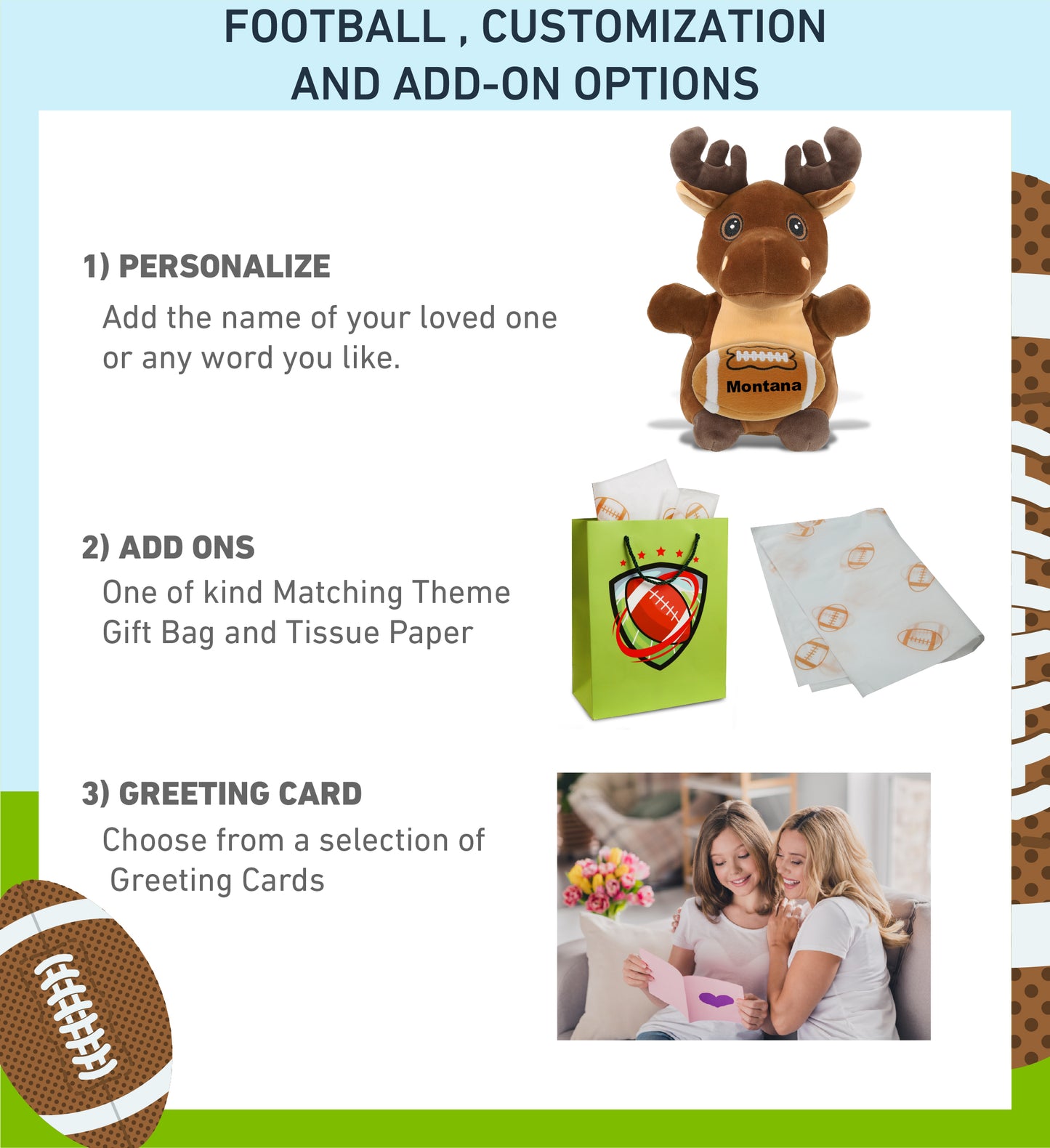 SNUG-MOOSHIES PLUSH - STANDING MOOSE with Football Plush