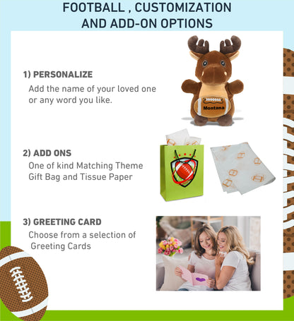 SNUG-MOOSHIES PLUSH - STANDING MOOSE with Football Plush