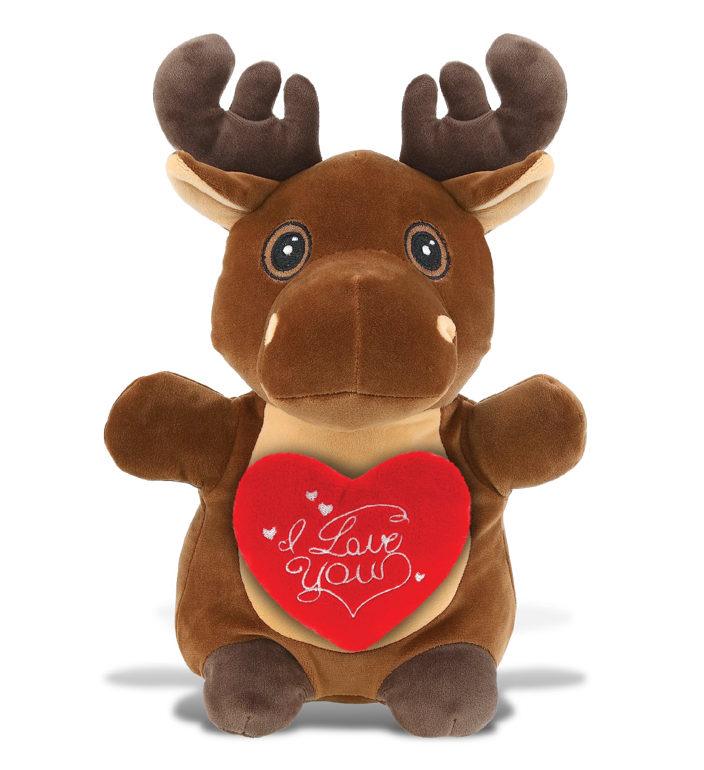 PLUSH I LOVE YOU RED HEART - SNUG-MOOSHIES PLUSH - STANDING MOOSE