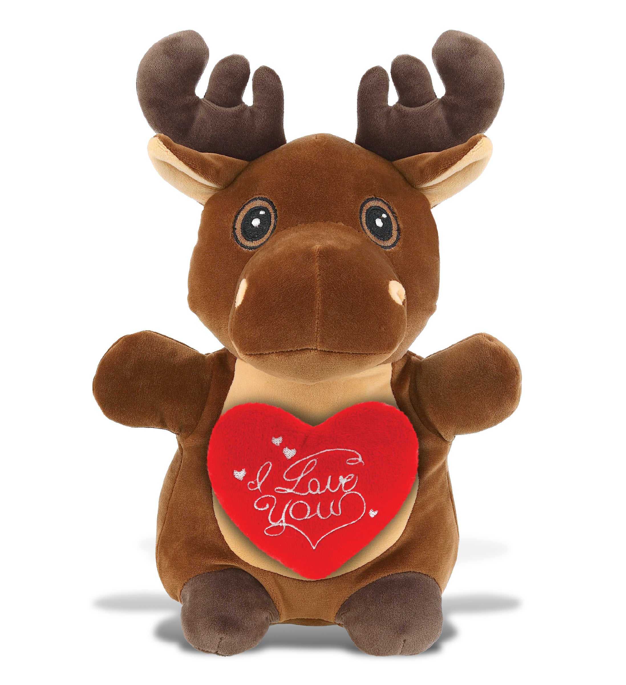 PLUSH I LOVE YOU RED HEART - SNUG-MOOSHIES PLUSH - STANDING MOOSE
