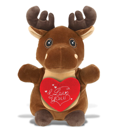 PLUSH I LOVE YOU RED HEART - SNUG-MOOSHIES PLUSH - STANDING MOOSE