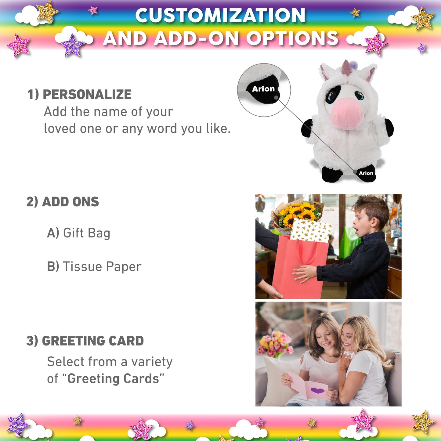 SNUG-MOOSHIES PLUSH - STANDING COW with Unicorn Dress Up