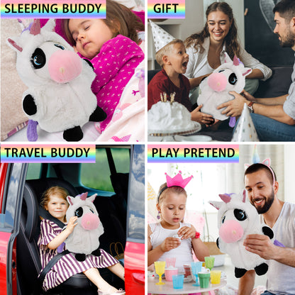 SNUG-MOOSHIES PLUSH - STANDING COW with Unicorn Dress Up