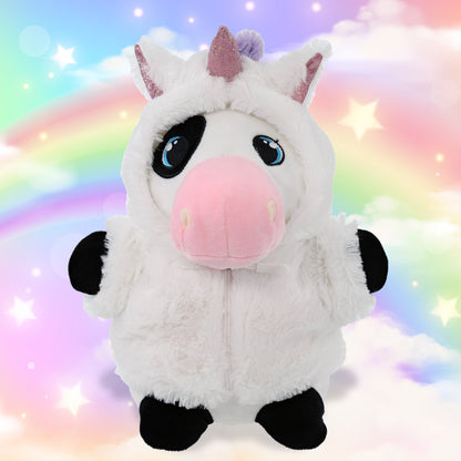 SNUG-MOOSHIES PLUSH - STANDING COW with Unicorn Dress Up
