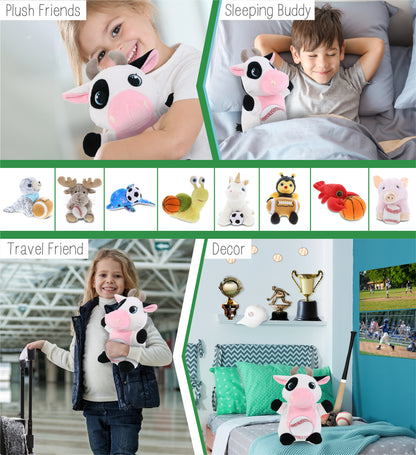 SNUG-MOOSHIES PLUSH - STANDING COW with Baseball Plush