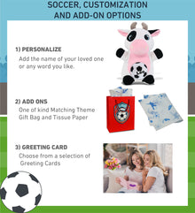 SNUG-MOOSHIES PLUSH - STANDING COW with Soccer Plush