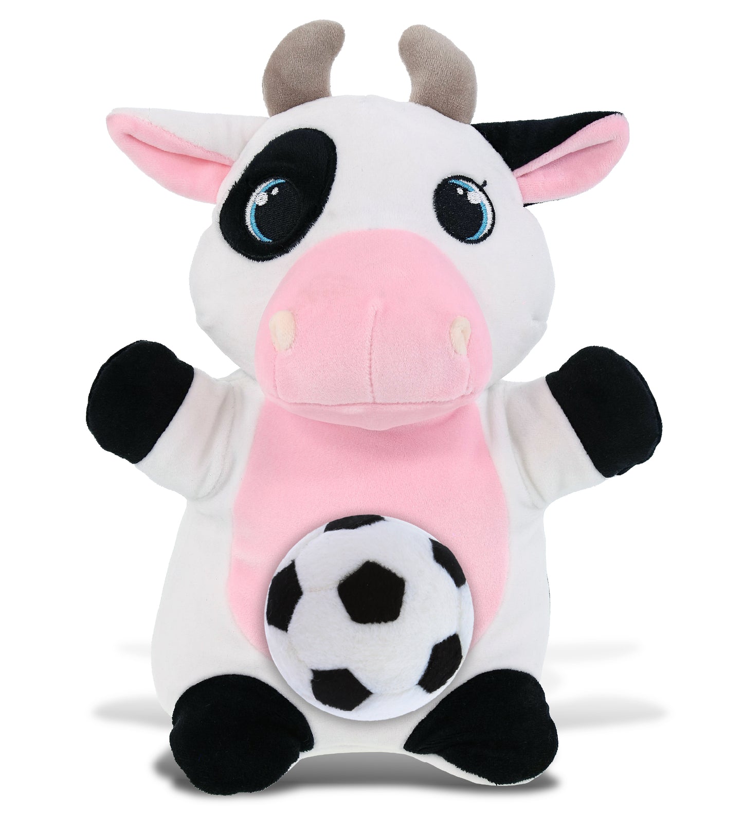 SNUG-MOOSHIES PLUSH - STANDING COW with Soccer Plush