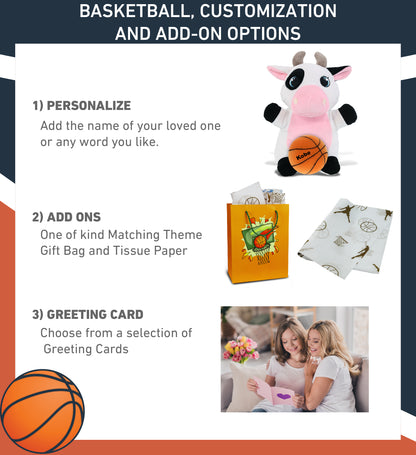 SNUG-MOOSHIES PLUSH - STANDING COW with Basketball Plush