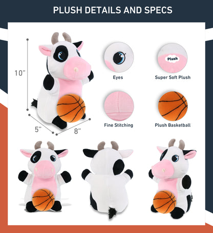SNUG-MOOSHIES PLUSH - STANDING COW with Basketball Plush