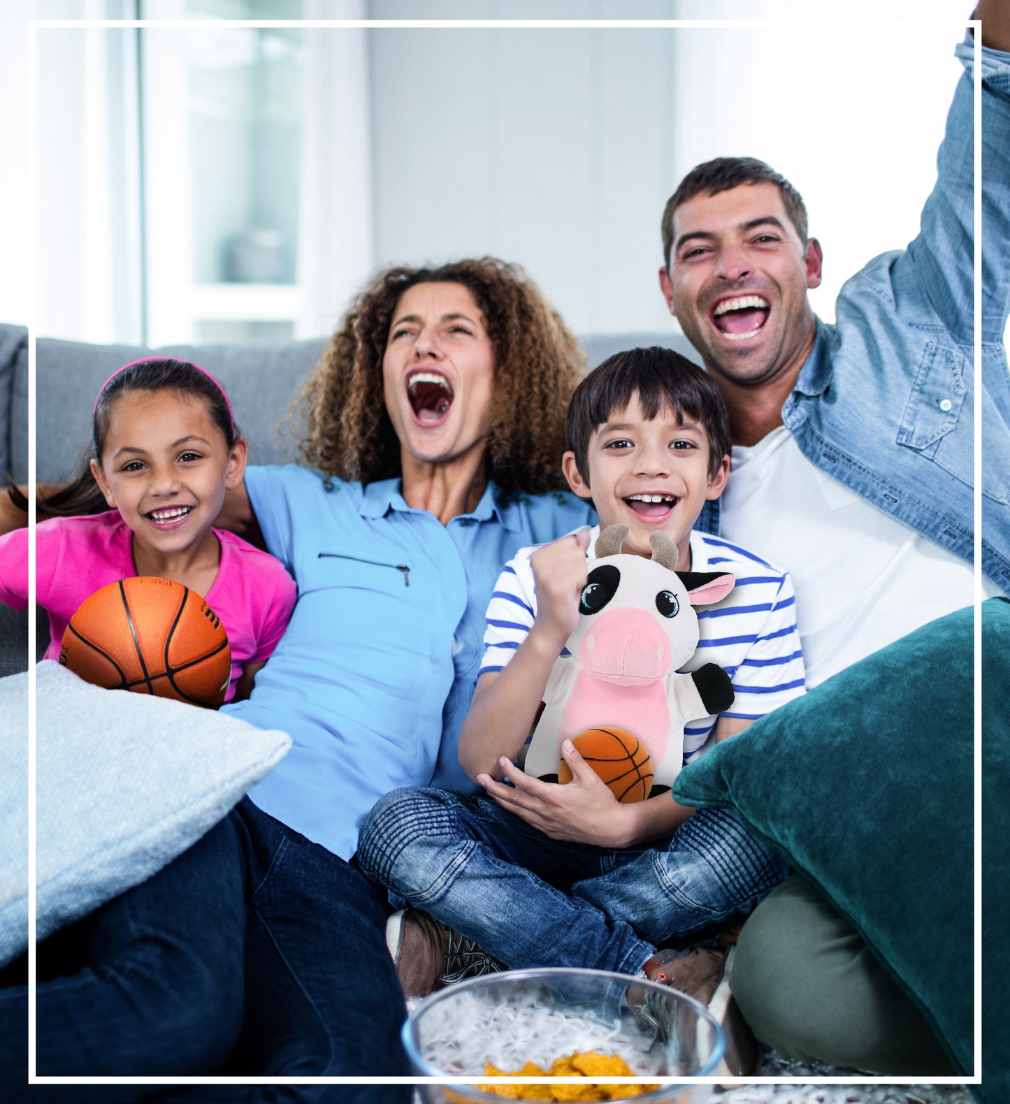 SNUG-MOOSHIES PLUSH - STANDING COW with Basketball Plush