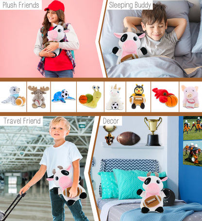 SNUG-MOOSHIES PLUSH - STANDING COW with Football Plush