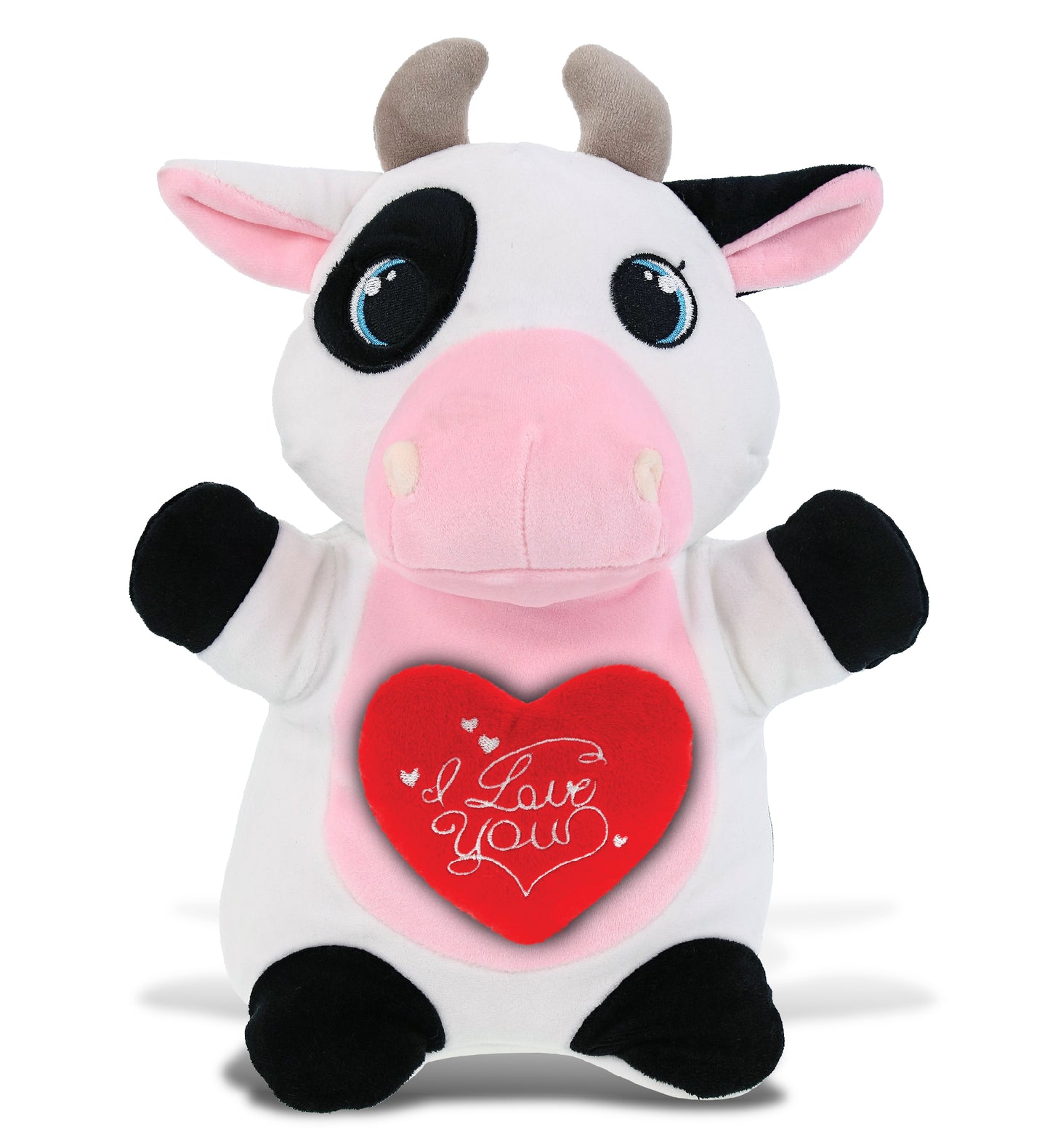 PLUSH I LOVE YOU RED HEART - SNUG-MOOSHIES PLUSH - STANDING COW