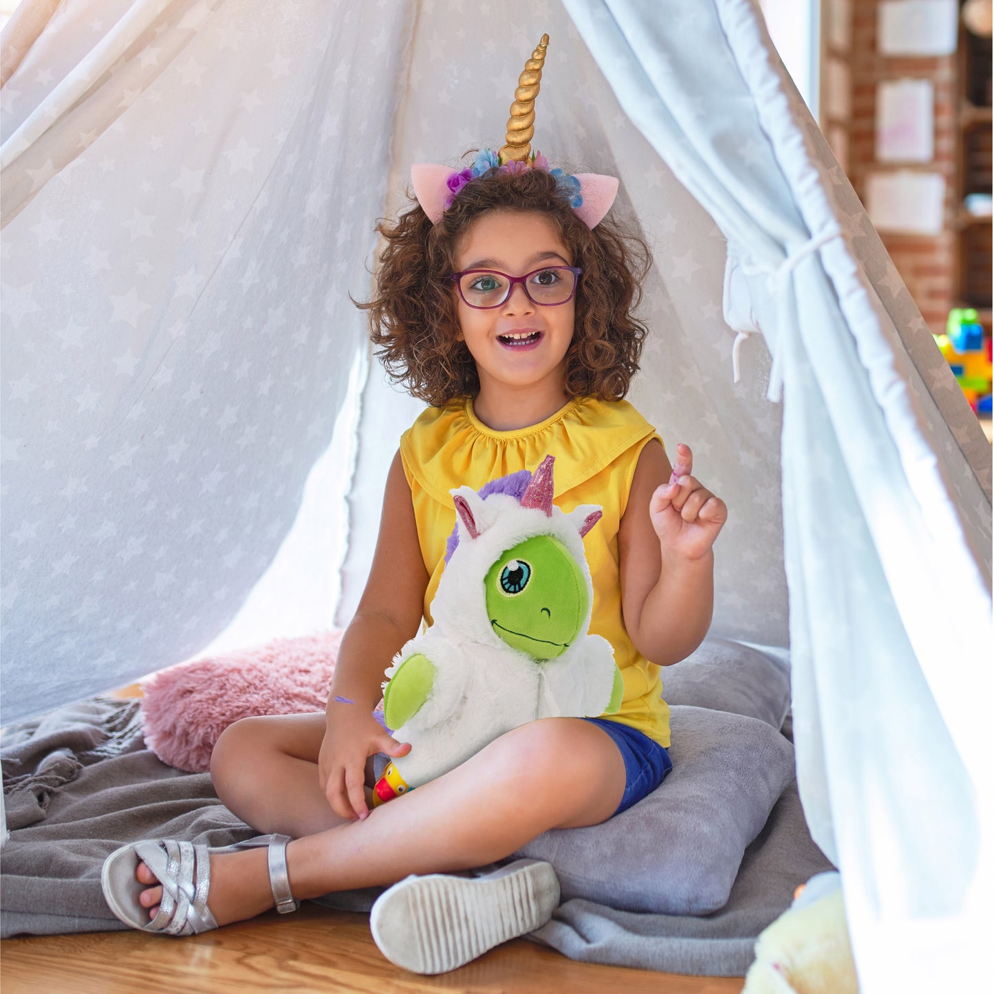 SNUG-MOOSHIES PLUSH - STANDING SEA TURTLE with Unicorn Dress Up