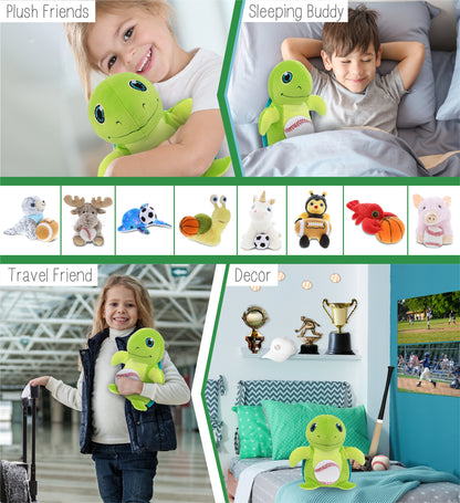 SNUG-MOOSHIES PLUSH - STANDING SEA TURTLE with Baseball Plush