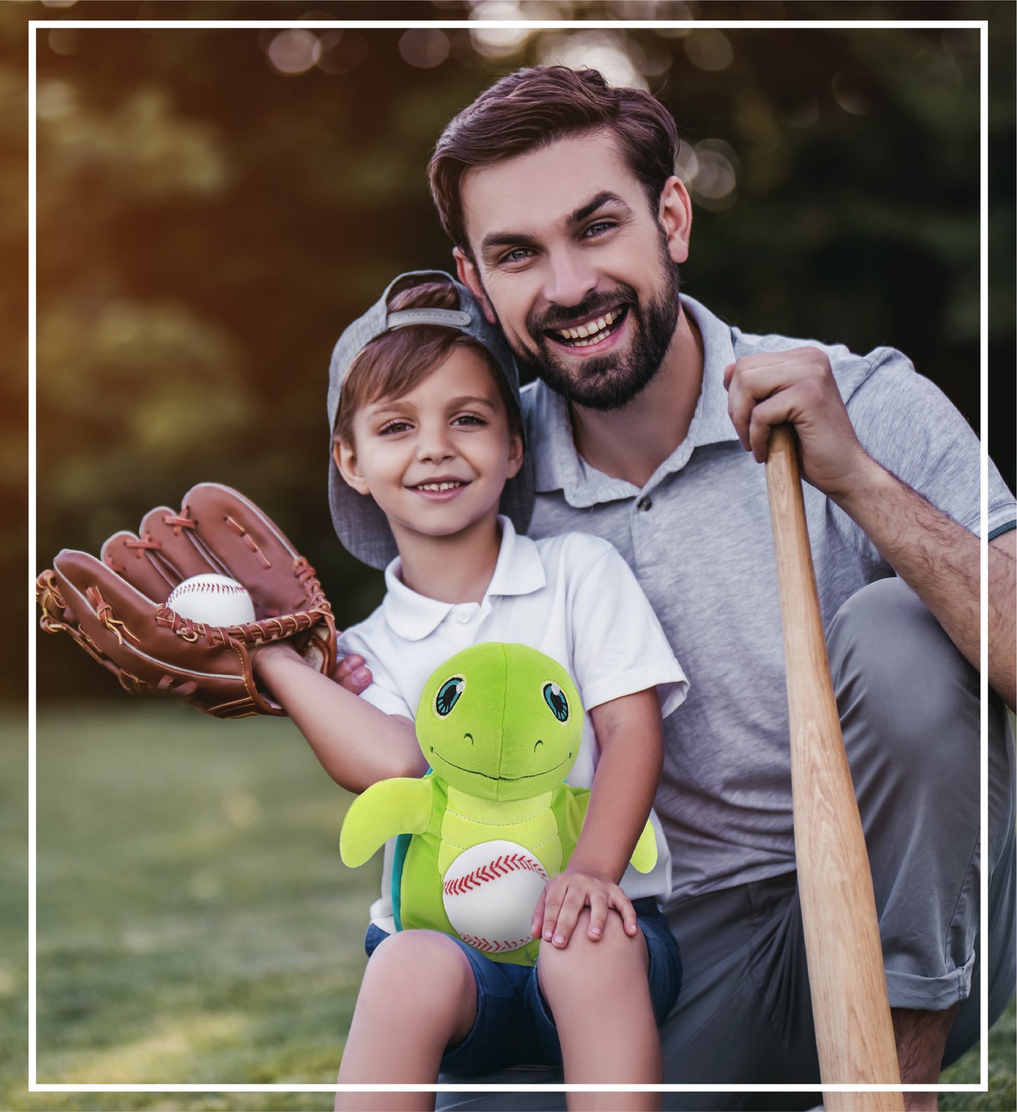 SNUG-MOOSHIES PLUSH - STANDING SEA TURTLE with Baseball Plush