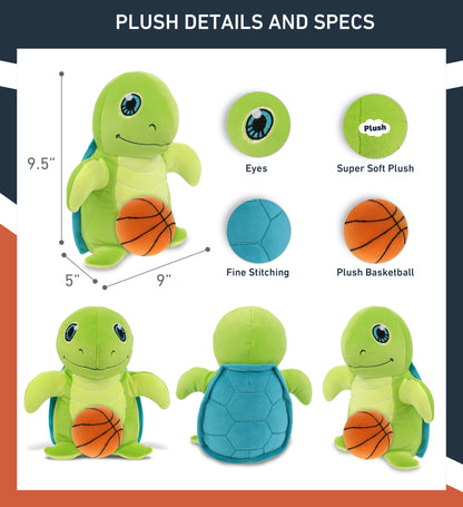 SNUG-MOOSHIES PLUSH - STANDING SEA TURTLE with Basketball Plush