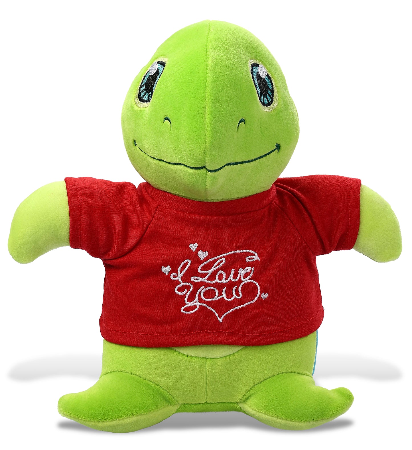 PLUSH I LOVE YOU RED SHIRT- SNUG-MOOSHIES PLUSH - STANDING SEA TURTLE