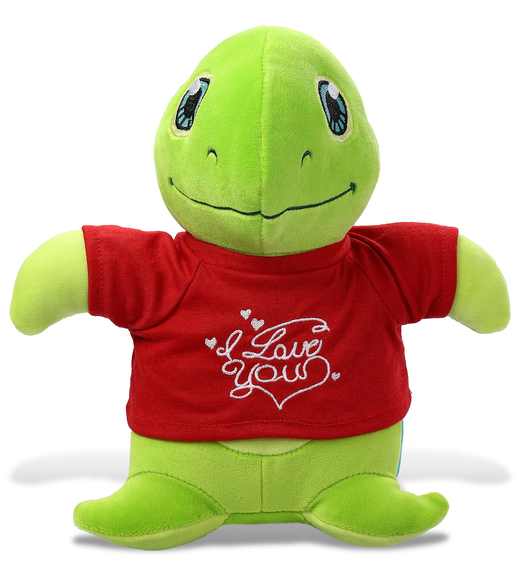 PLUSH I LOVE YOU RED SHIRT- SNUG-MOOSHIES PLUSH - STANDING SEA TURTLE