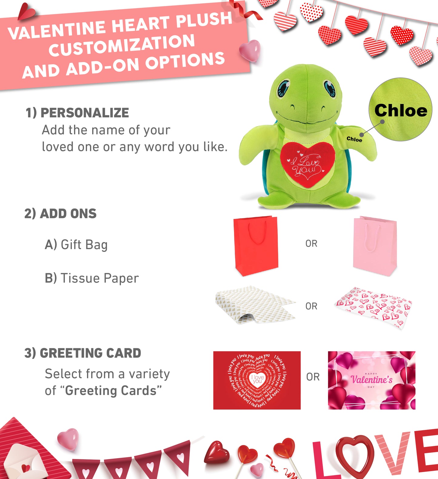 PLUSH I LOVE YOU RED HEART - SNUG-MOOSHIES PLUSH - STANDING SEA TURTLE