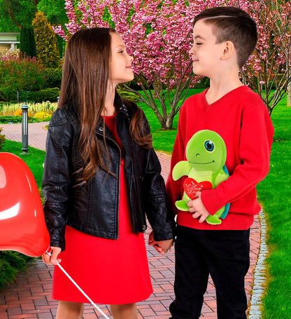 PLUSH I LOVE YOU RED HEART - SNUG-MOOSHIES PLUSH - STANDING SEA TURTLE