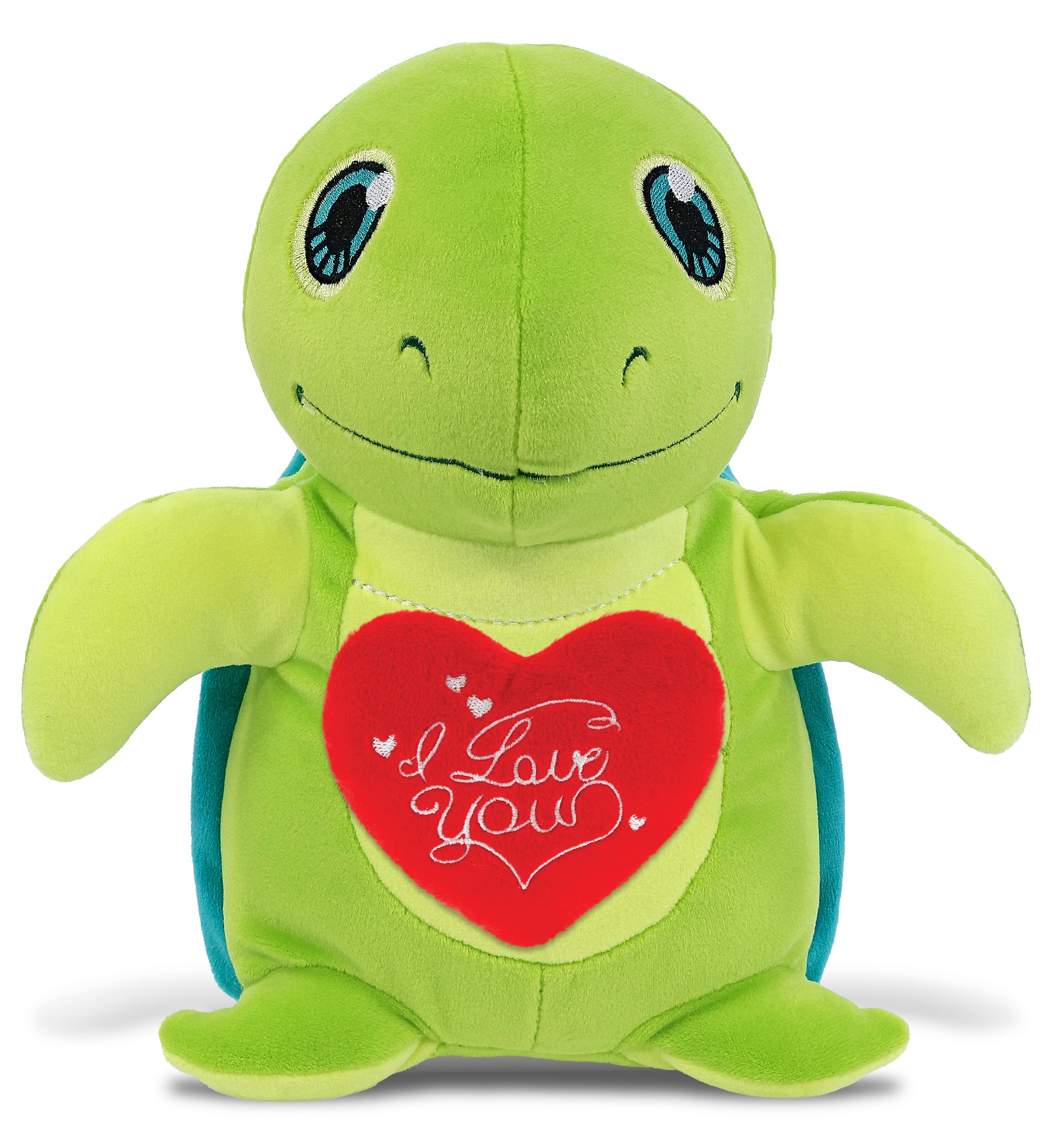 PLUSH I LOVE YOU RED HEART - SNUG-MOOSHIES PLUSH - STANDING SEA TURTLE