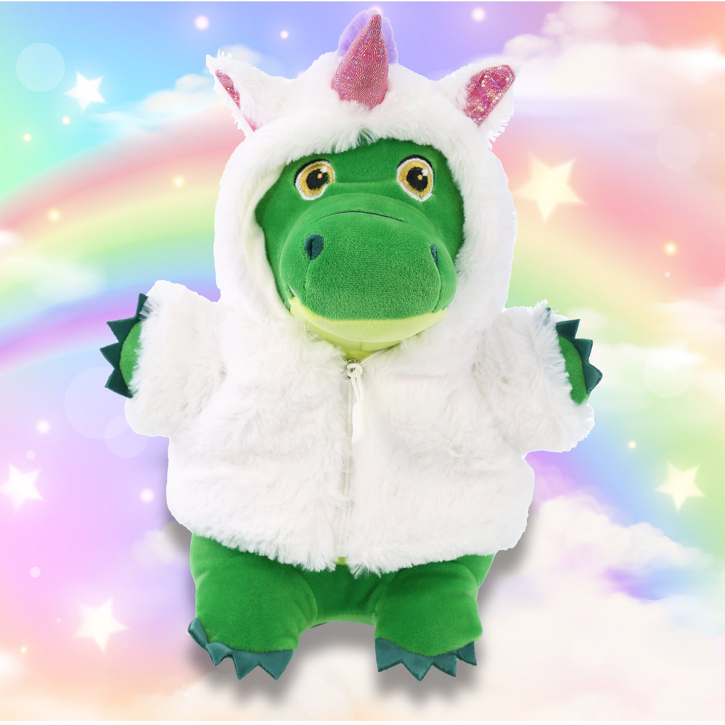 SNUG-MOOSHIES PLUSH - STANDING ALLIGATOR with Unicorn Dress Up