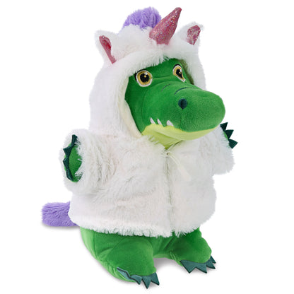 SNUG-MOOSHIES PLUSH - STANDING ALLIGATOR with Unicorn Dress Up