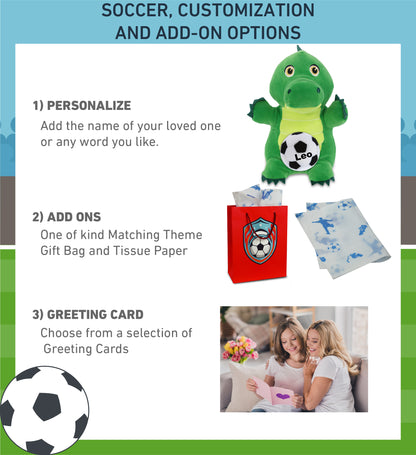 SNUG-MOOSHIES PLUSH - STANDING ALLIGATOR with Soccer Plush