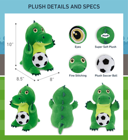 SNUG-MOOSHIES PLUSH - STANDING ALLIGATOR with Soccer Plush