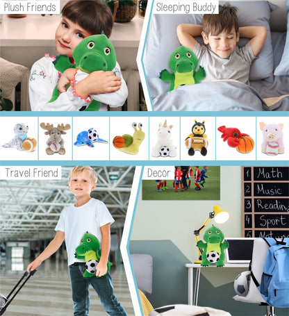 SNUG-MOOSHIES PLUSH - STANDING ALLIGATOR with Soccer Plush