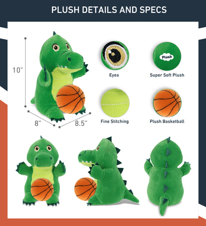 SNUG-MOOSHIES PLUSH - STANDING ALLIGATOR with Basketball Plush