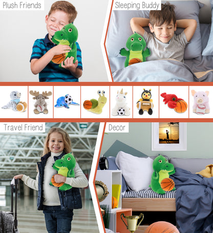 SNUG-MOOSHIES PLUSH - STANDING ALLIGATOR with Basketball Plush