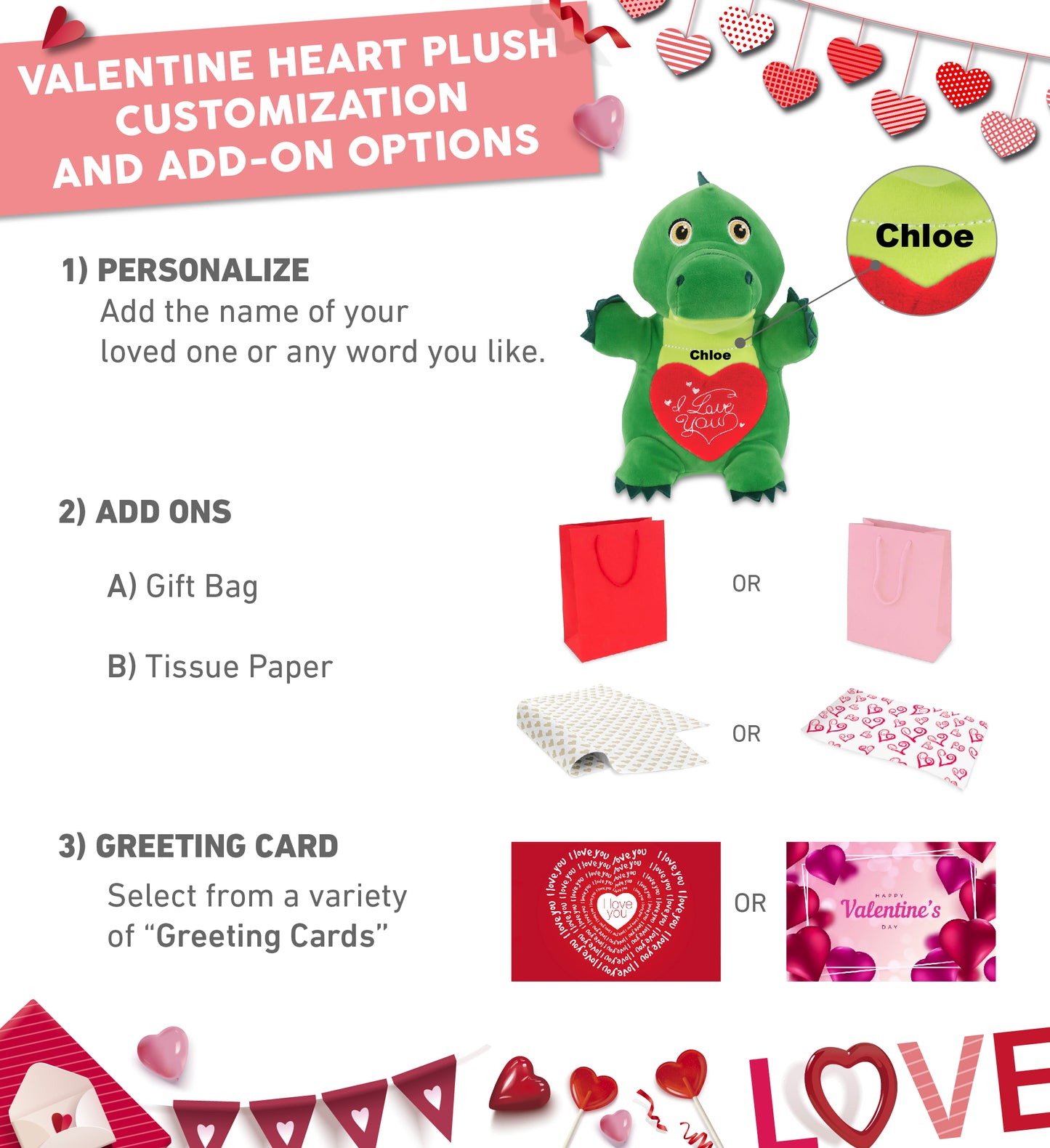 PLUSH I LOVE YOU RED HEART - SNUG-MOOSHIES PLUSH - STANDING ALLIGATOR