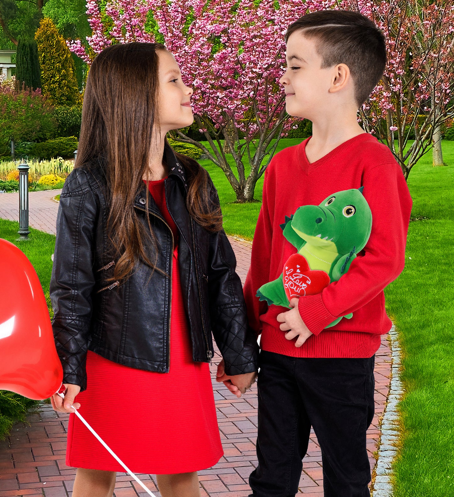 PLUSH I LOVE YOU RED HEART - SNUG-MOOSHIES PLUSH - STANDING ALLIGATOR