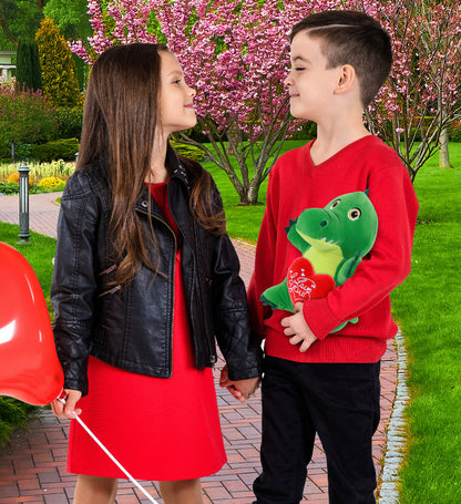 PLUSH I LOVE YOU RED HEART - SNUG-MOOSHIES PLUSH - STANDING ALLIGATOR