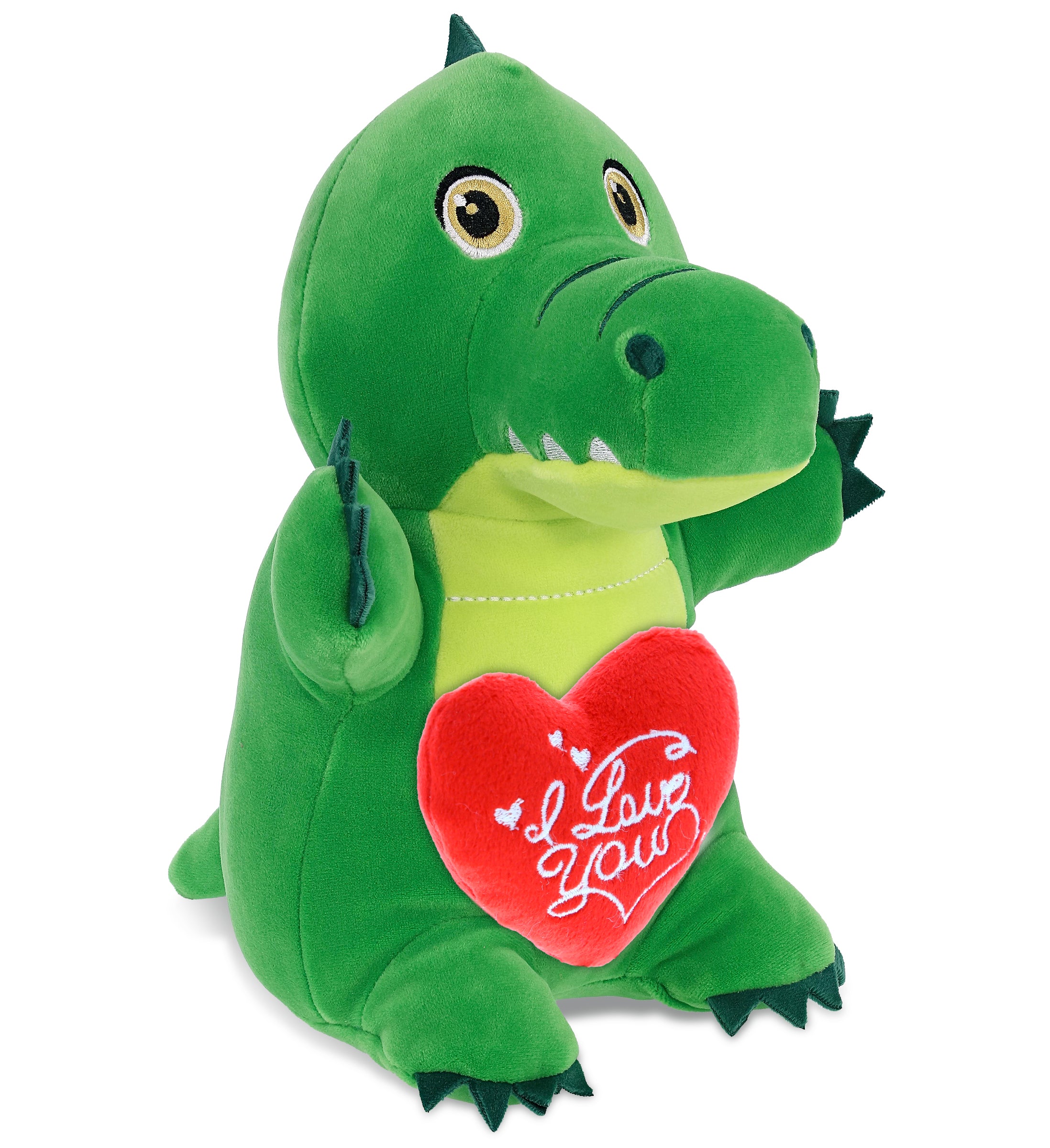 PLUSH I LOVE YOU RED HEART - SNUG-MOOSHIES PLUSH - STANDING ALLIGATOR