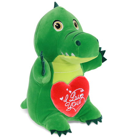 PLUSH I LOVE YOU RED HEART - SNUG-MOOSHIES PLUSH - STANDING ALLIGATOR