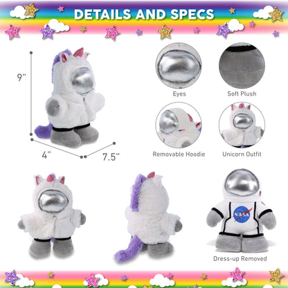 SNUG-MOOSHIES PLUSH - STANDING ASTRONAUT with Unicorn Dress Up