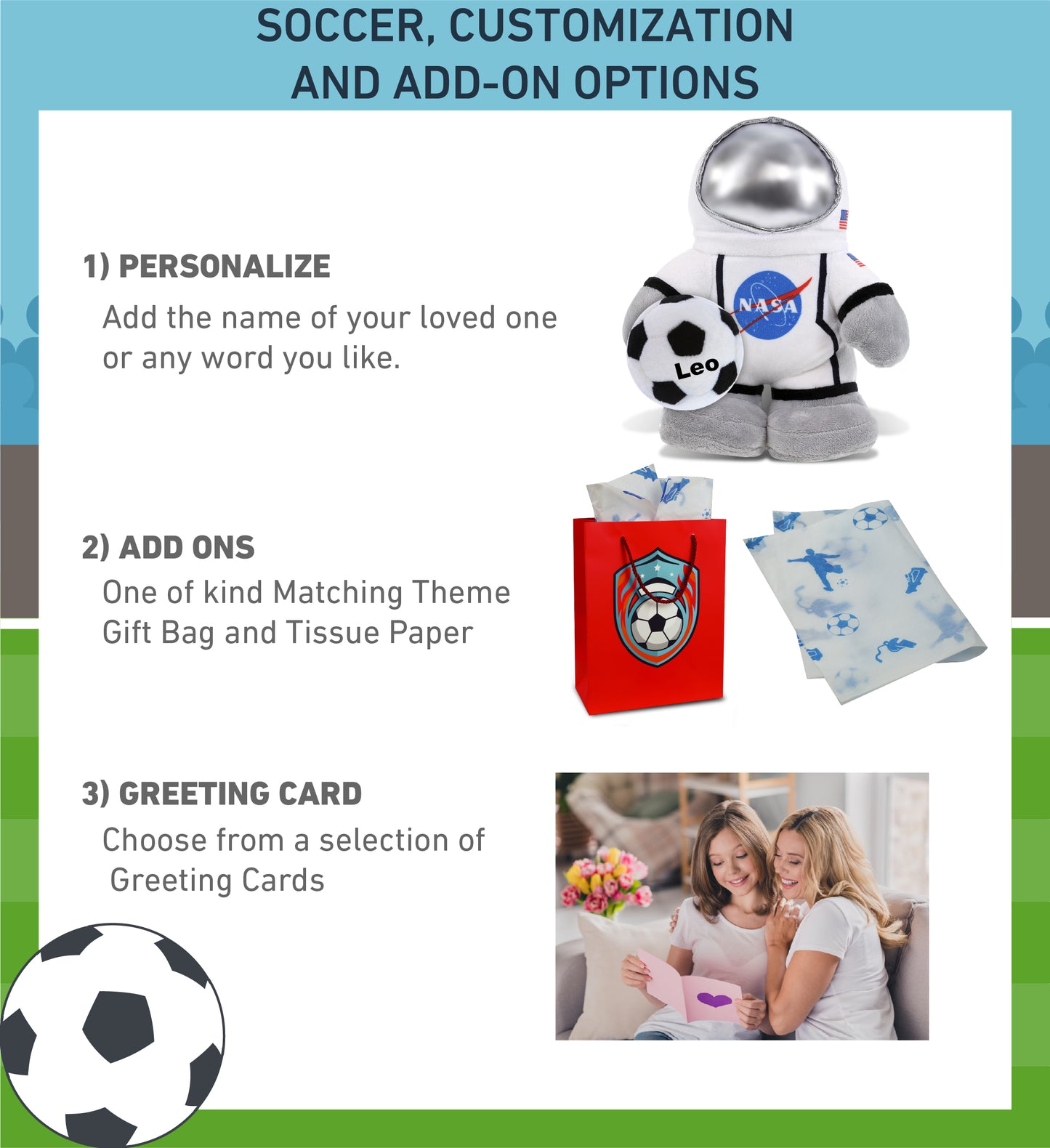 SNUG-MOOSHIES PLUSH - STANDING ASTRONAUT with Soccer Plush