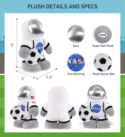 SNUG-MOOSHIES PLUSH - STANDING ASTRONAUT with Soccer Plush