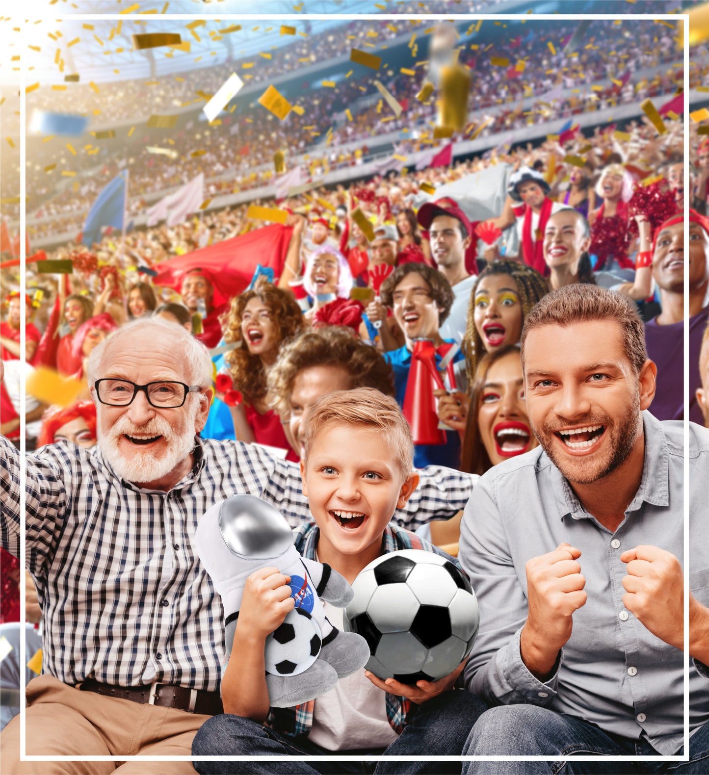 SNUG-MOOSHIES PLUSH - STANDING ASTRONAUT with Soccer Plush