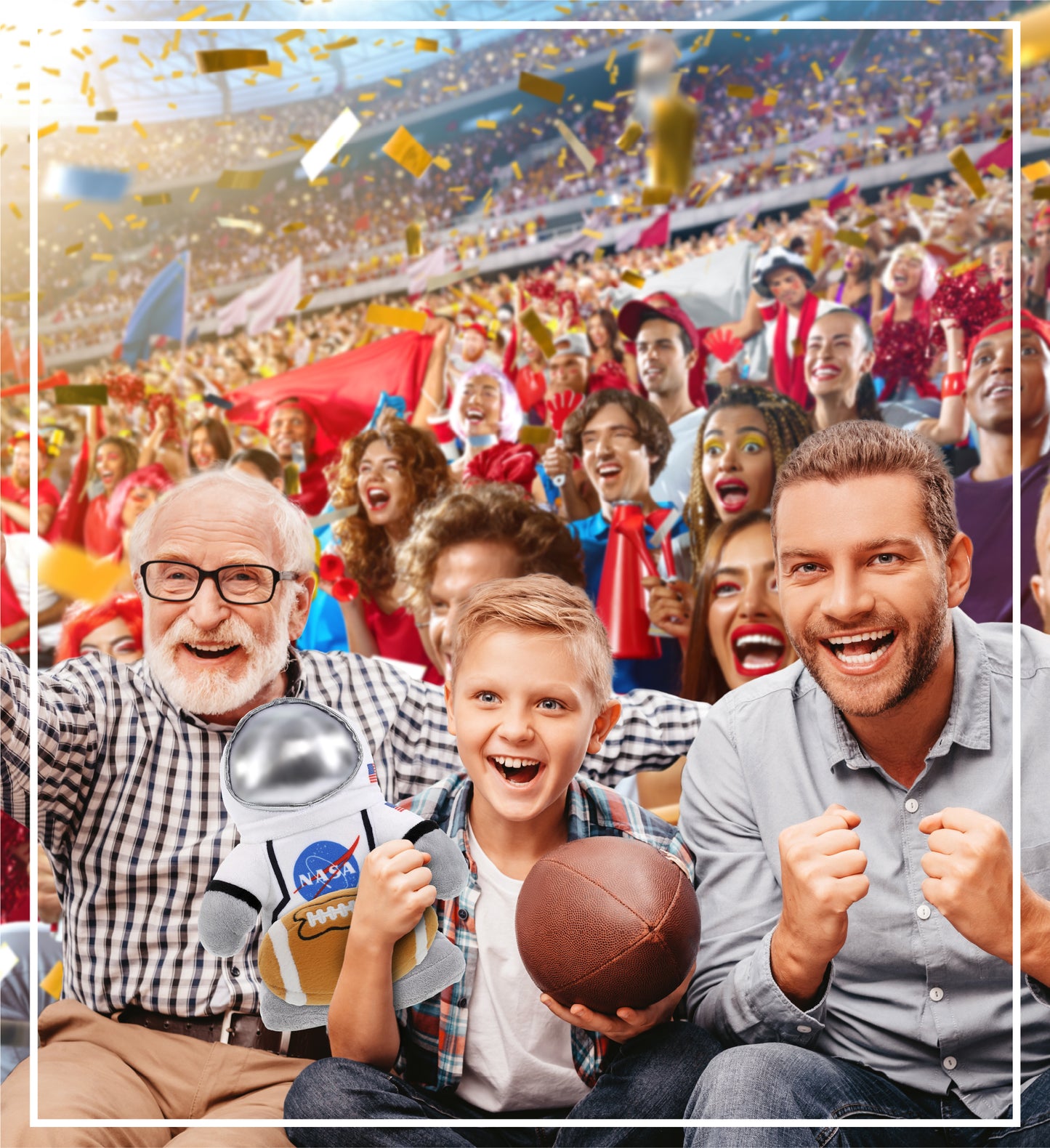 SNUG-MOOSHIES PLUSH - STANDING ASTRONAUT with Football Plush