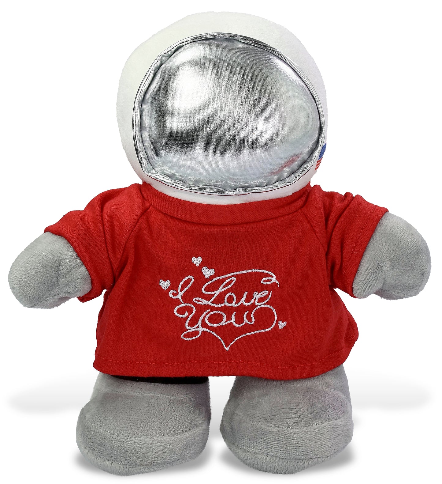 PLUSH I LOVE YOU RED SHIRT- SNUG-MOOSHIES PLUSH - STANDING ASTRONAUT
