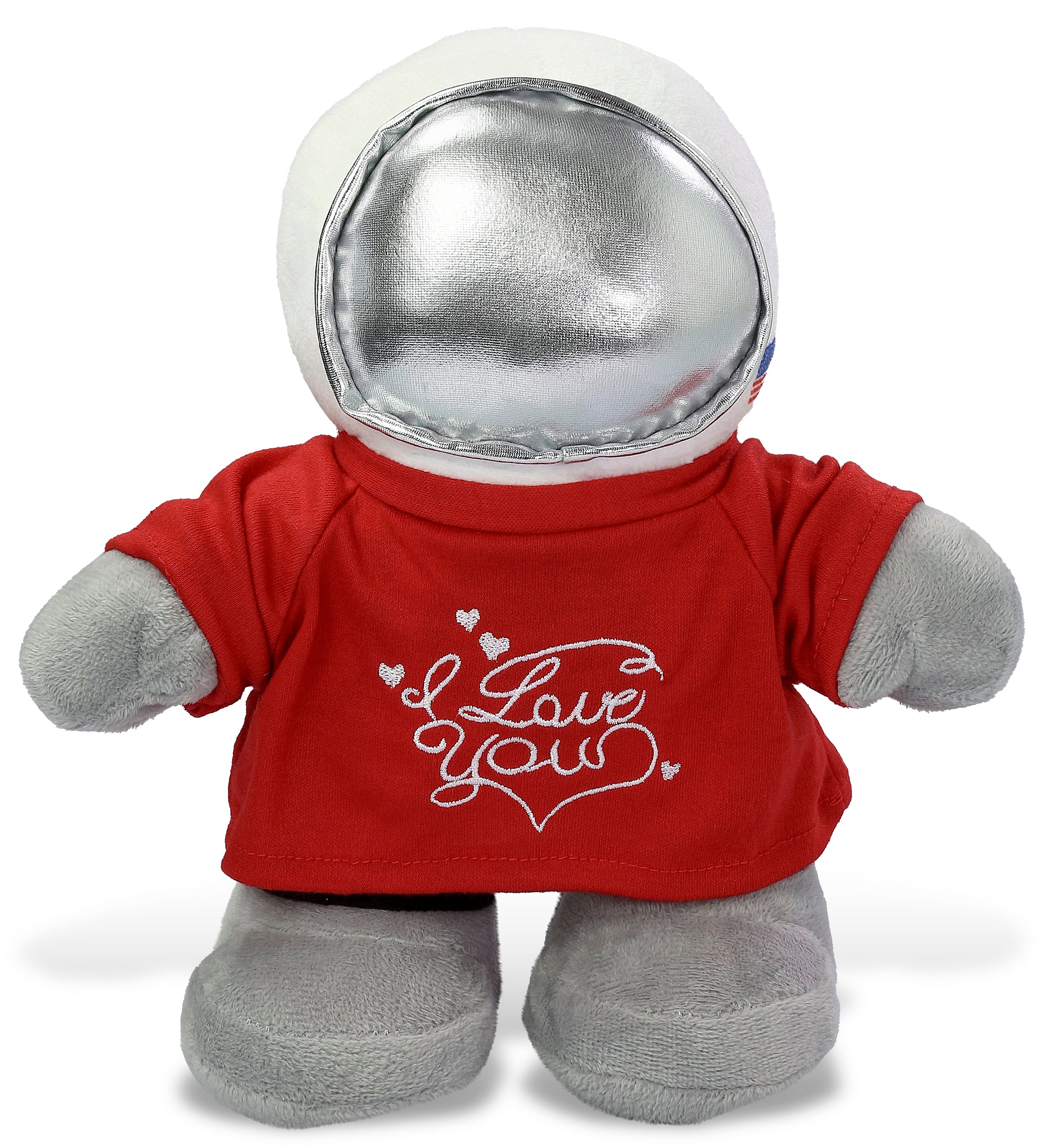 PLUSH I LOVE YOU RED SHIRT- SNUG-MOOSHIES PLUSH - STANDING ASTRONAUT