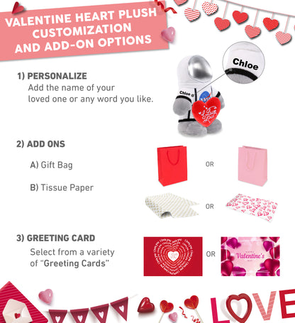 PLUSH I LOVE YOU RED HEART - SNUG-MOOSHIES PLUSH - STANDING ASTRONAUT