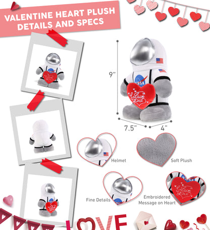 PLUSH I LOVE YOU RED HEART - SNUG-MOOSHIES PLUSH - STANDING ASTRONAUT