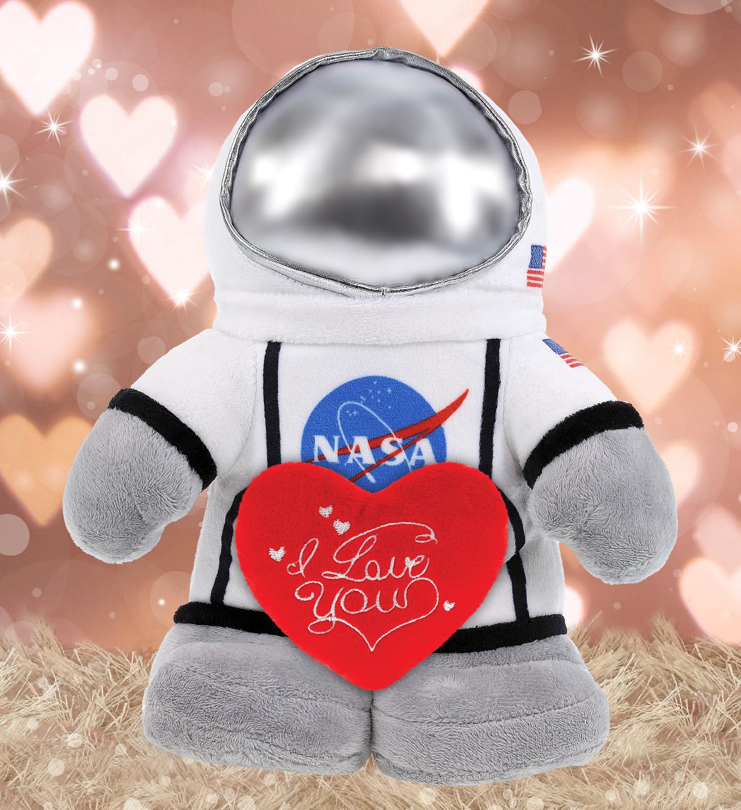 PLUSH I LOVE YOU RED HEART - SNUG-MOOSHIES PLUSH - STANDING ASTRONAUT