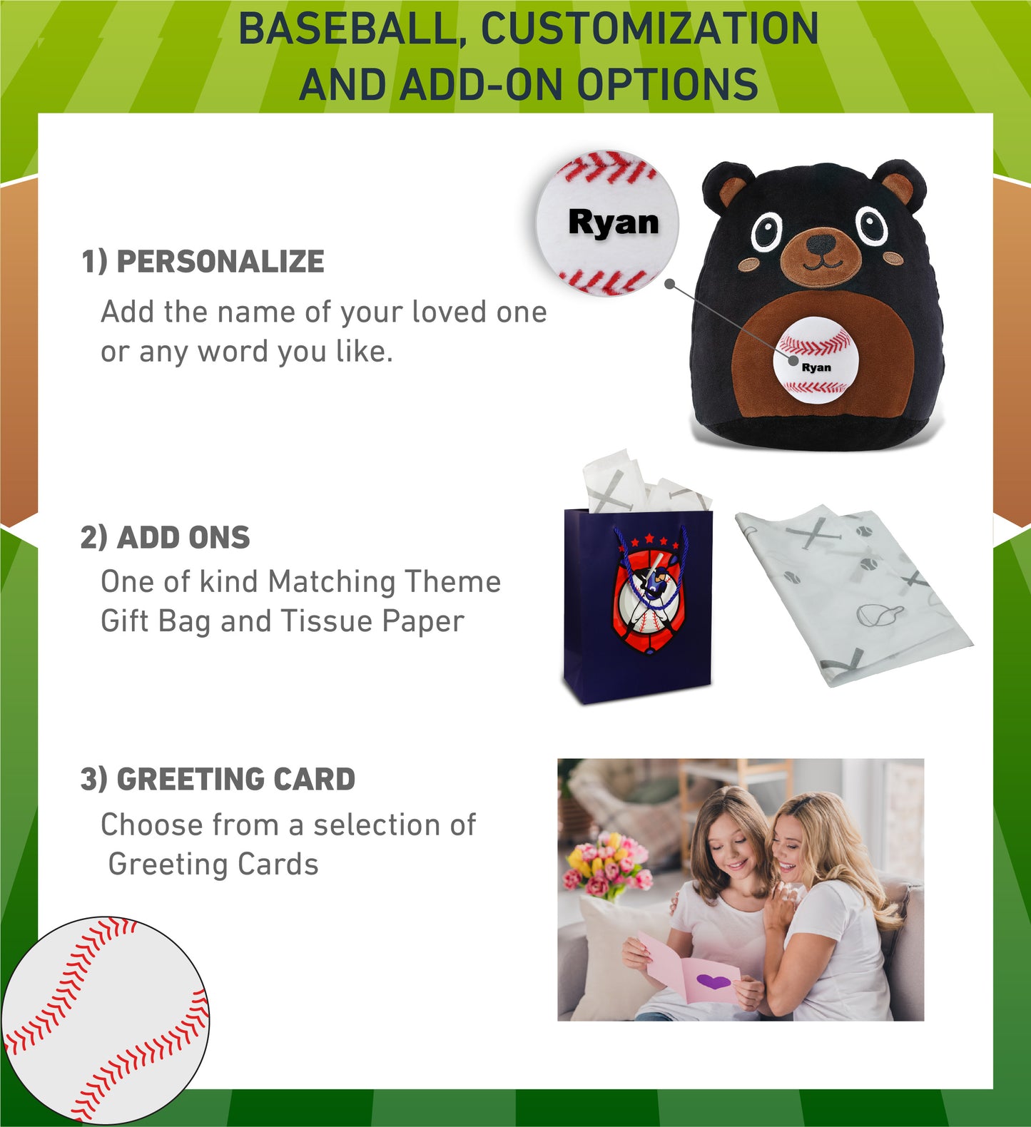 SNUG-MOOSHIES PLUSH - BLACK BEAR 10" with Baseball Plush